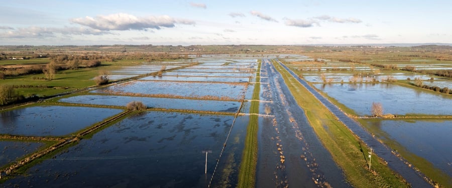 photo of floods in rural farmlands